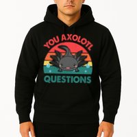 Axolotl- You Axolotl Questions Cute Axolotl Retro Hoodie