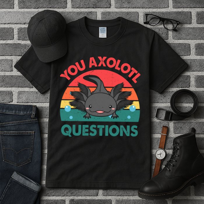 Axolotl- You Axolotl Questions Cute Axolotl Retro Tall T-Shirt