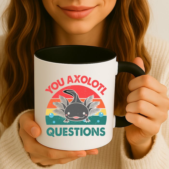 Axolotl- You Axolotl Questions Cute Axolotl Retro Mug