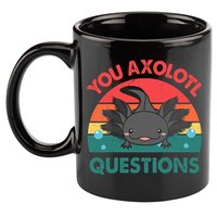 Axolotl- You Axolotl Questions Cute Axolotl Retro 11oz C Handle Ceramic Mug
