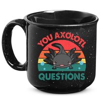 Axolotl- You Axolotl Questions Cute Axolotl Retro 15oz Campfire Ceramic Mug