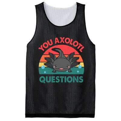 Axolotl- You Axolotl Questions Cute Axolotl Retro Mesh Reversible Basketball Jersey Tank