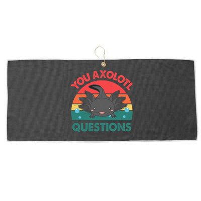 Axolotl- You Axolotl Questions Cute Axolotl Retro Large Microfiber Waffle Golf Towel