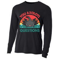 Axolotl- You Axolotl Questions Cute Axolotl Retro Cooling Performance Long Sleeve Crew
