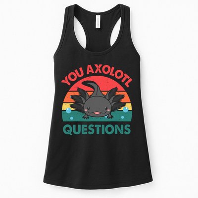 Axolotl- You Axolotl Questions Cute Axolotl Retro Womens Tank Top