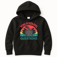 Axolotl- You Axolotl Questions Cute Axolotl Retro Kids Hoodie