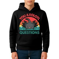 Axolotl- You Axolotl Questions Cute Axolotl Retro Kids Hoodie