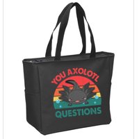 Axolotl- You Axolotl Questions Cute Axolotl Retro Zip Tote Bag