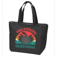 Axolotl- You Axolotl Questions Cute Axolotl Retro Zip Tote Bag