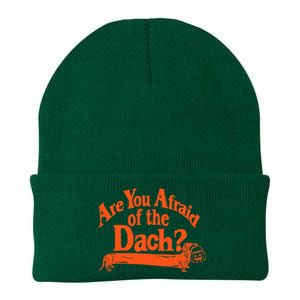 Are You Afraid Of The Dach Funny Dachshund Dog Halloween Knit Cap Winter Beanie