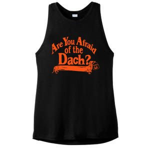 Are You Afraid Of The Dach Funny Dachshund Dog Halloween Ladies PosiCharge Tri-Blend Wicking Tank