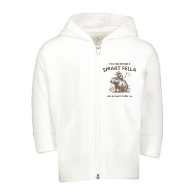 Are You A Smart Fella Or Fart Smella Vintage Toddler Zip Fleece Hoodie