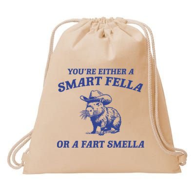 Are You A Smart Fella Or Fart Smella Vintage Style Drawstring Bag