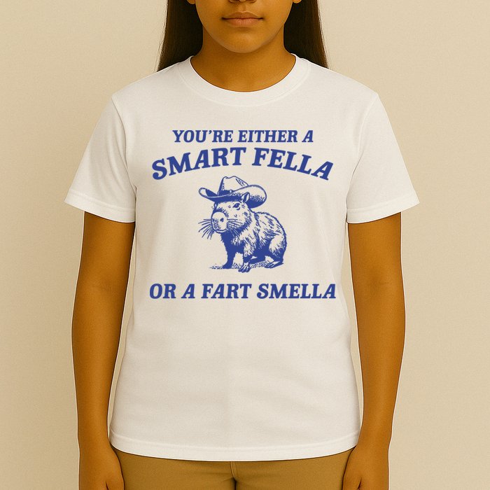 Are You A Smart Fella Or Fart Smella Vintage Style T-Shirt