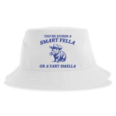 Are You A Smart Fella Or Fart Smella Vintage Style Sustainable Bucket Hat