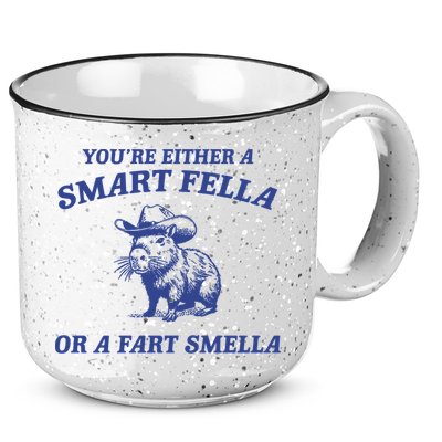 Are You A Smart Fella Or Fart Smella Vintage Style 15oz Campfire Ceramic Mug