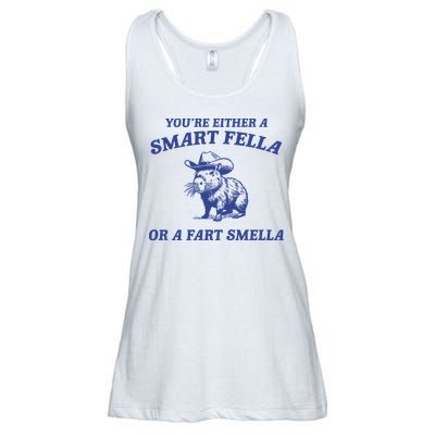 Are You A Smart Fella Or Fart Smella Vintage Style Ladies Essential Flowy Tank