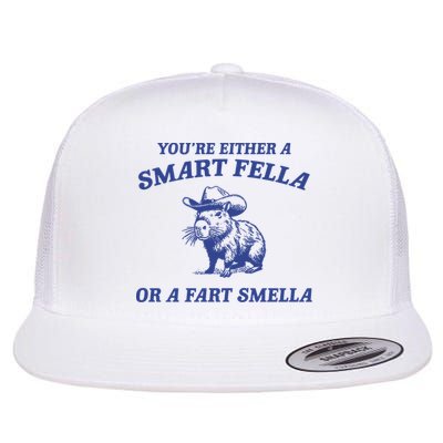 Are You A Smart Fella Or Fart Smella Vintage Style Flat Bill Trucker Hat