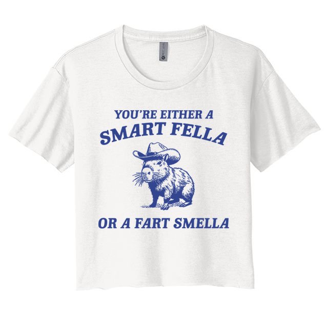 Are You A Smart Fella Or Fart Smella Vintage Style Crop Top