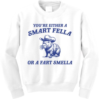 Are You A Smart Fella Or Fart Smella Vintage Style Kids Sweatshirt