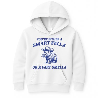 Are You A Smart Fella Or Fart Smella Vintage Style Kids Hoodie