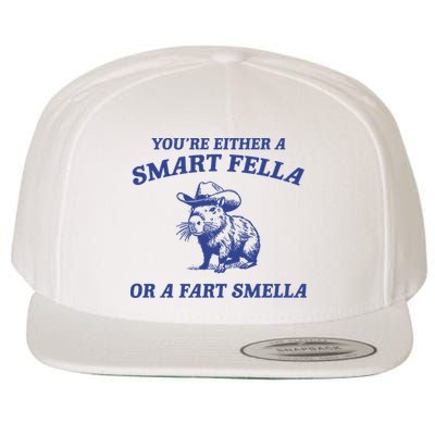 Are You A Smart Fella Or Fart Smella Vintage Style Wool Snapback Cap