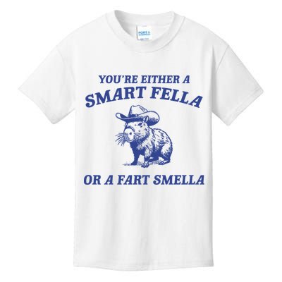 Are You A Smart Fella Or Fart Smella Vintage Style Kids T-Shirt