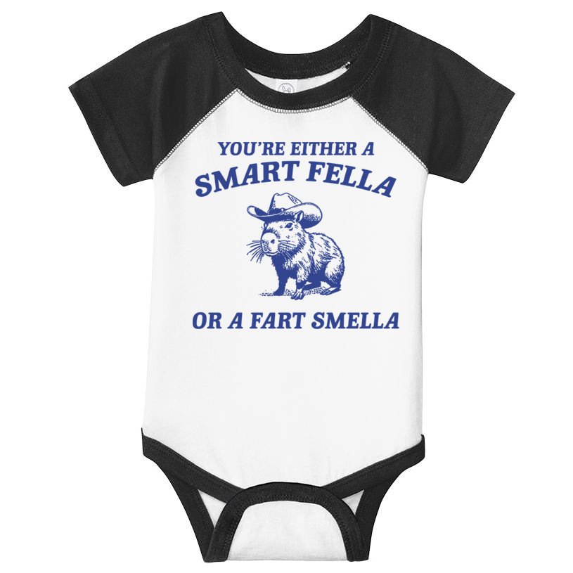 Are You A Smart Fella Or Fart Smella Vintage Style Infant Baby Jersey Bodysuit
