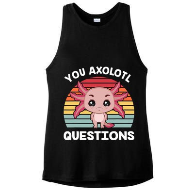Axolotl - You Axolotl Questions - You Ask A Lot Of Questions Ladies PosiCharge Tri-Blend Wicking Tank