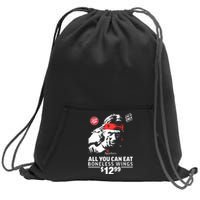 All You Can Eat Boneless Wings Sweatshirt Cinch Pack Bag