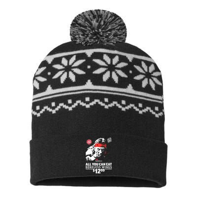 All You Can Eat Boneless Wings USA-Made Snowflake Beanie