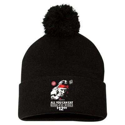 All You Can Eat Boneless Wings Pom Pom 12in Knit Beanie