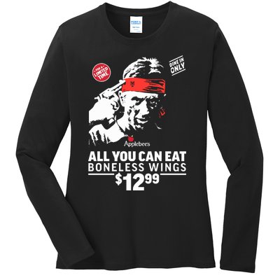 All You Can Eat Boneless Wings Ladies Long Sleeve Shirt