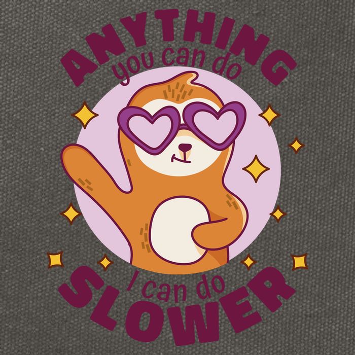 Anything You Can Do I Can Do Slower Sloth Cotton Canvas Backpack