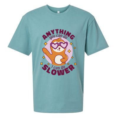 Anything You Can Do I Can Do Slower Sloth Sueded Cloud Jersey T-Shirt