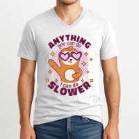 Anything You Can Do I Can Do Slower Sloth V-Neck T-Shirt