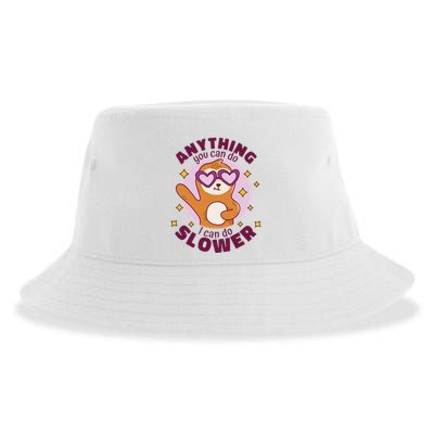 Anything You Can Do I Can Do Slower Sloth Sustainable Bucket Hat