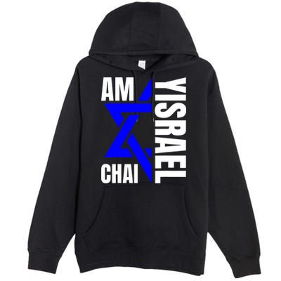 Am Yisrael Chai Israel Star Of David Premium Pullover Hoodie