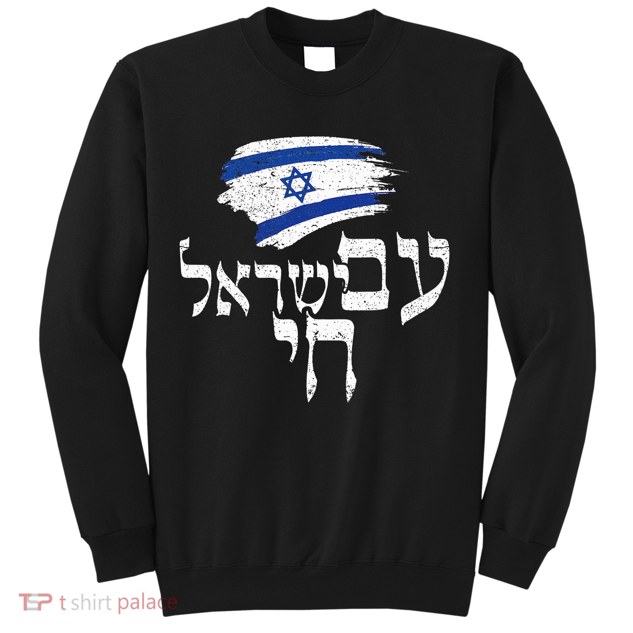 Am Yisrael Chai  Israel Hai Jewish Good Energy Distressed  Sweatshirt