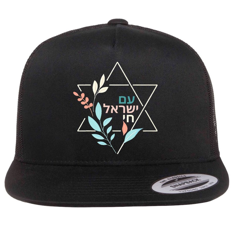 Am Yisrael Chai Jewish Pride Israel Star Of David Flat Bill Trucker Hat