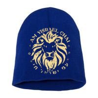 Am Yisrael Chai Lion of Zion Short Acrylic Beanie