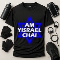 Am Yisrael Chai Israel Star Of David Cooling Performance Crew T-Shirt