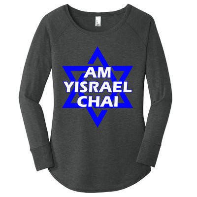 Am Yisrael Chai Israel Star Of David Women's Perfect Tri Tunic Long Sleeve Shirt