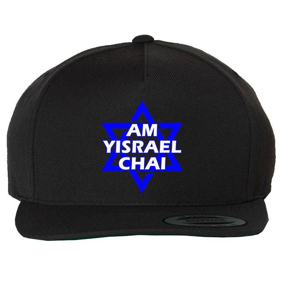 Am Yisrael Chai Israel Star Of David Wool Snapback Cap