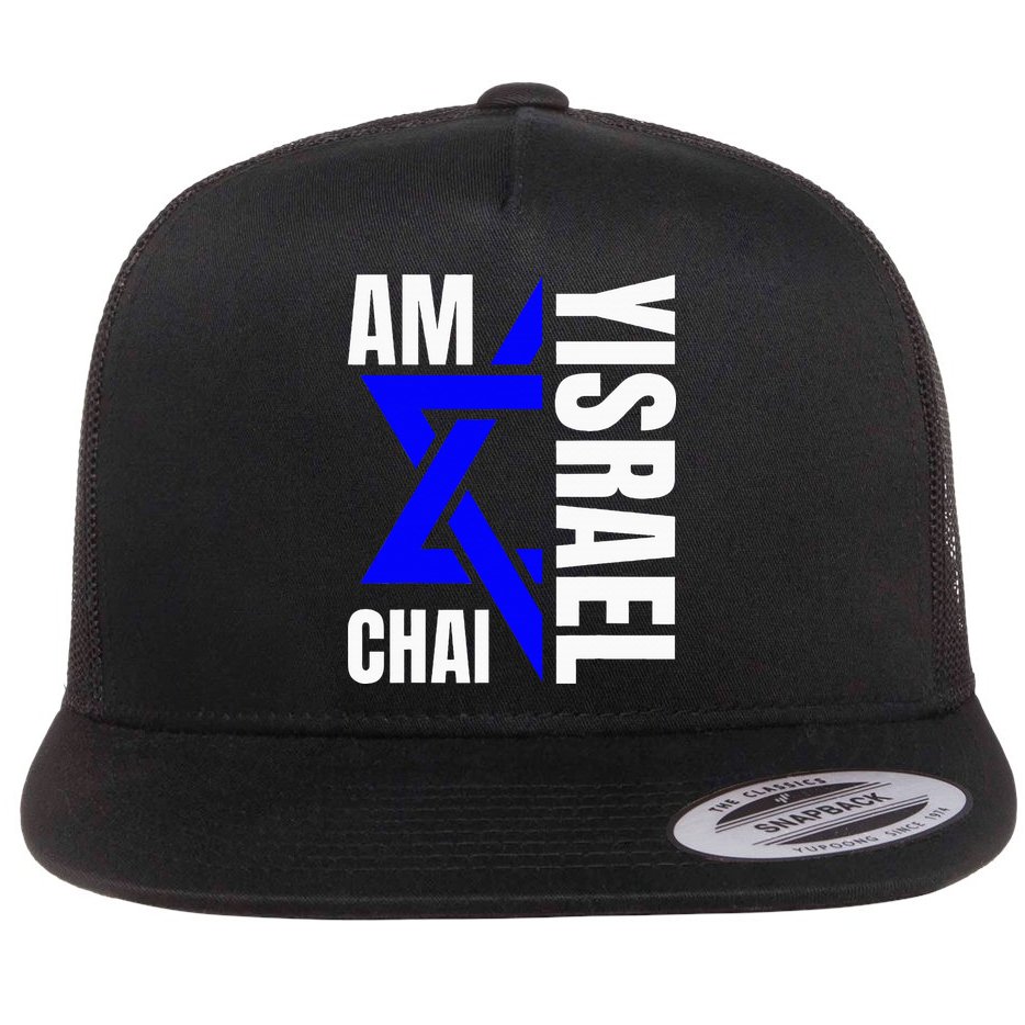 Am Yisrael Chai Israel Star of David Flat Bill Trucker Hat
