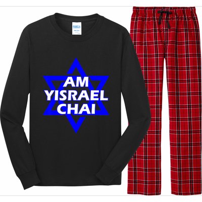 Am Yisrael Chai Israel Star Of David Long Sleeve Pajama Set