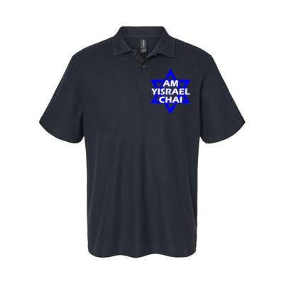 Am Yisrael Chai Israel Star Of David Softstyle Adult Sport Polo