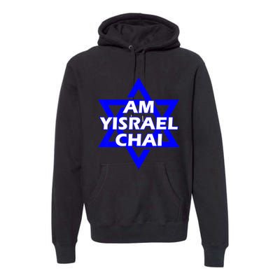 Am Yisrael Chai Israel Star Of David Premium Hoodie