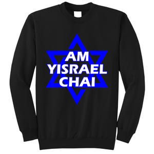 Am Yisrael Chai Israel Star Of David Tall Sweatshirt