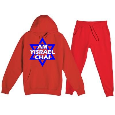 Am Yisrael Chai Israel Star Of David Premium Hooded Sweatsuit Set